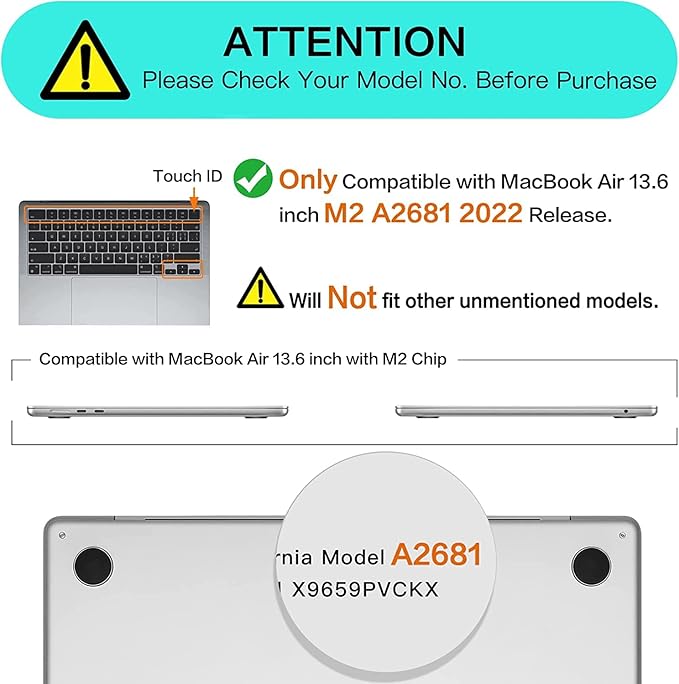 Compatible with MacBook Air 13.6-inch Hard Protective Shell Cace and Keyboard Cover ( A2681, M2 chip, 2022 Release ) - Palm Tree Against Blue Sky