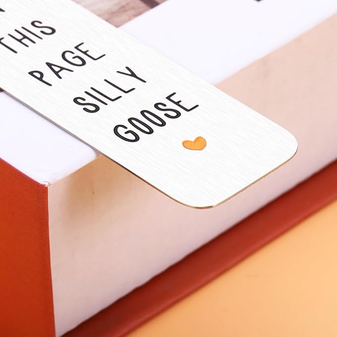 Book Marks for Reading Women Men, Funny Bookmarks for Book Lovers Women, Metal Bookmark, Book Accessories, Cute Back to School Supplies, Silly Goose Gifts, Birthday Christmas Gifts Goose Themed Gifts