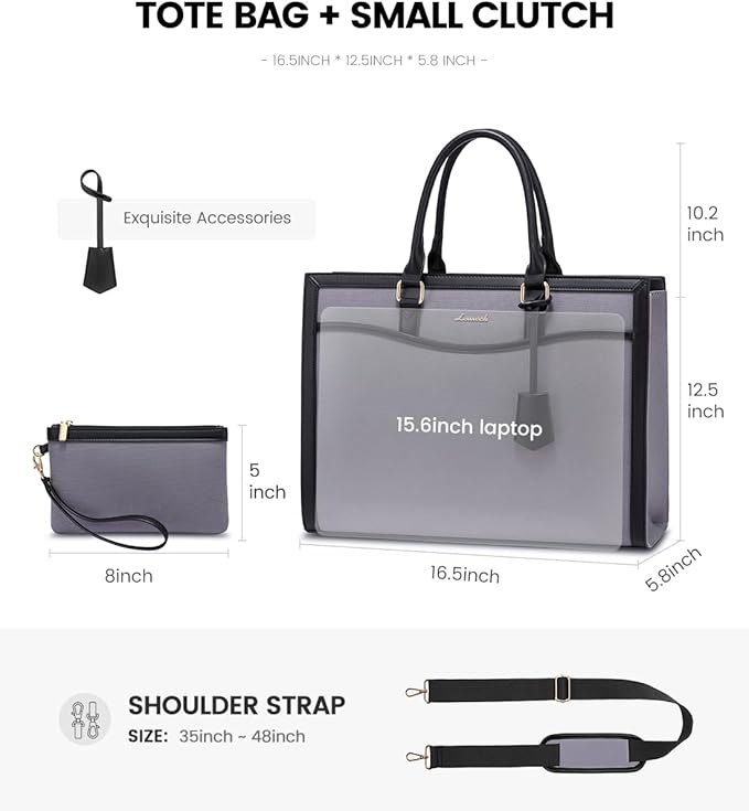 LOVEVOOK Laptop Tote Bag for Women, Office Work Bag Briefcase fit for 15.6 inch Laptop, Large Capacity Teacher Bag Handbag