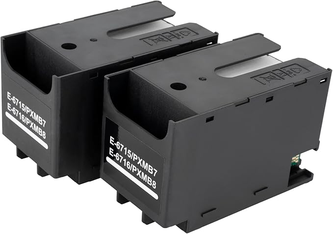 T6715 T6176 Ink Maintenance Box for Workforce Pro WF-4833 WF-4740 WF 4730 WF-4734 WF-4830 WF-4720 WF-4820 WF-3820 EC-4020 EC-4030 EC-4040 WF-C5790 WF-C5210 WF-C5290 Printers T671500/T671600 (2-Packs)