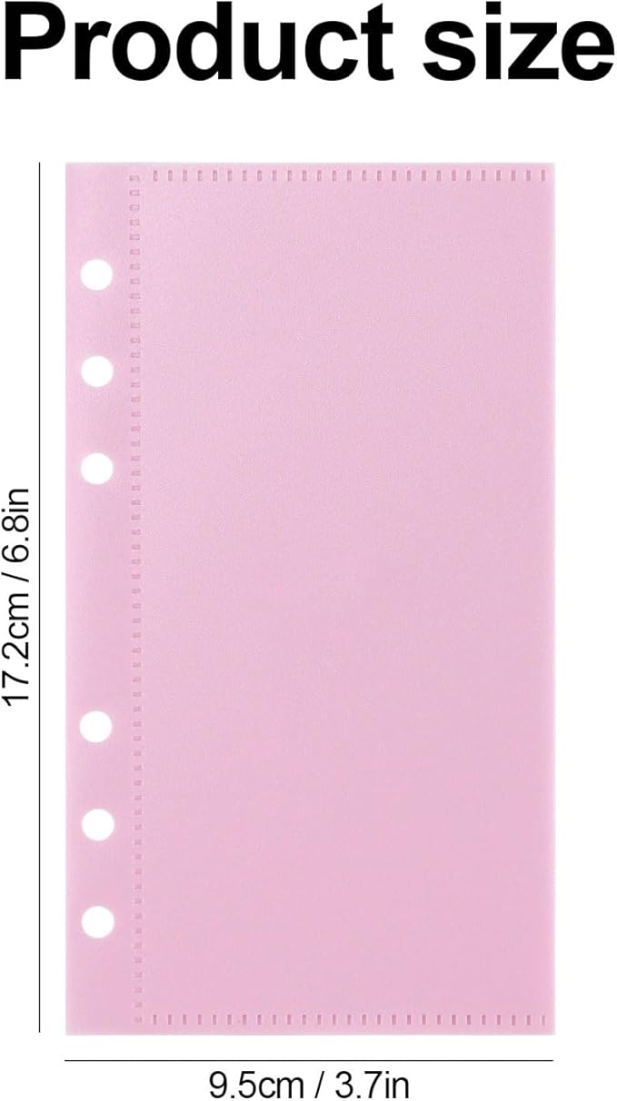 A6 Binder Pockets with No Zipper, Koqye Blue 10 Pcs Plastic Zipless Budget Envelopes, Two Pockets Frosted Cash Envelopes Money Bag for Budgeting, Cash Stuffing (Pink-2set)