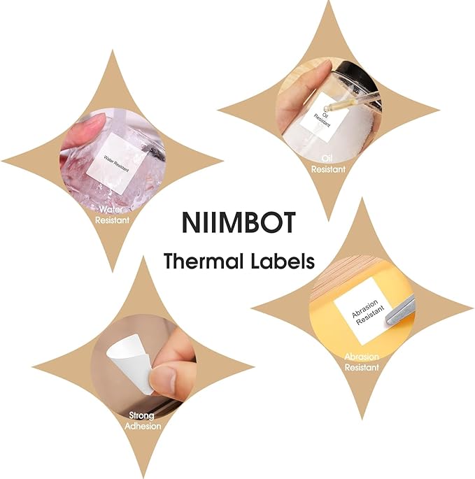NIIMBOT Labels for B21/B3S Label Printer, Thermal Labels 2'' x 2.76''(50x70mm), Waterproof, Oil-Proof Sticker Labels, 1 Roll of 110 Sticker Labels (White)