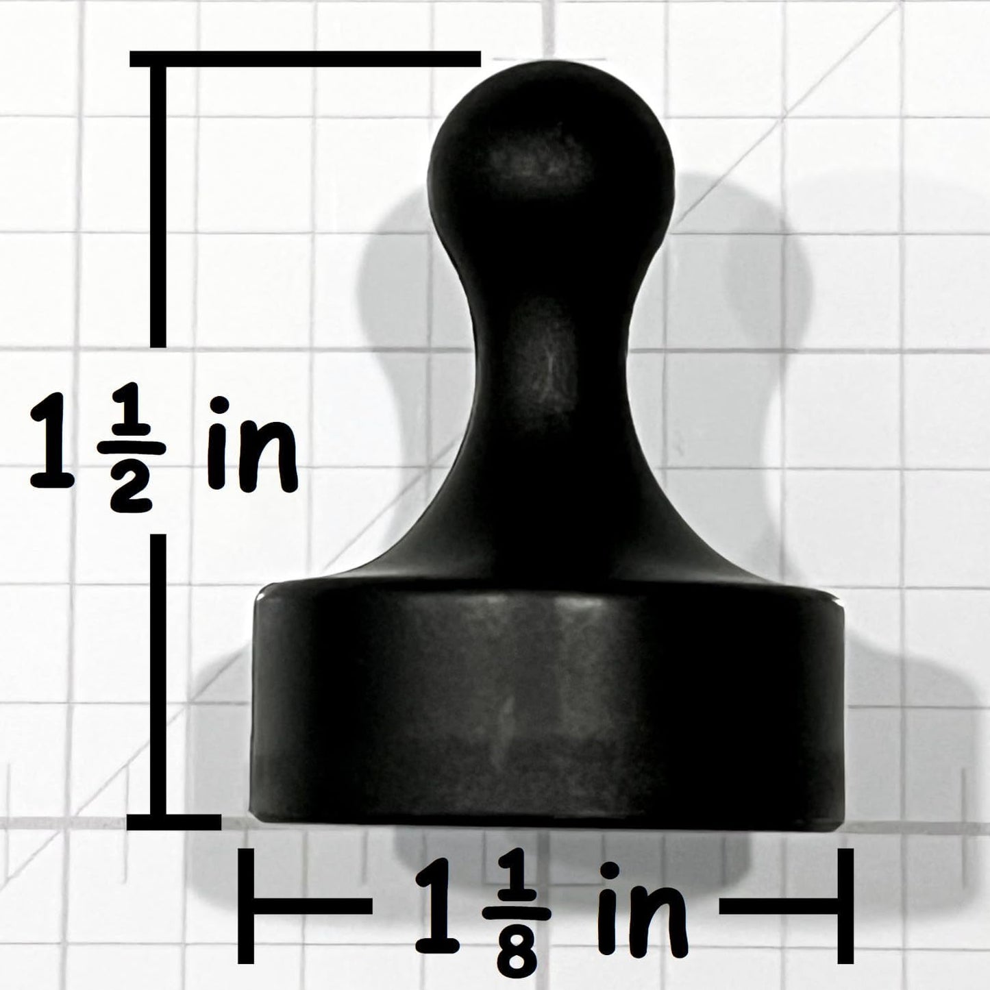 GLASSBOARD STUDIO Powerful Neodymium Magnets, Pawn-Shaped - Strong Fridge/Refrigerator and Whiteboard Magnet, Ideal for Office, Kitchen, Crafts - Rare Earth, Heavy Duty (3, Citrus Green)