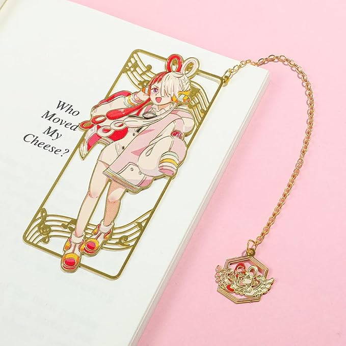 One Pieces Anime Luffy Shanks Uta Book Mark - Brass Metal Bookmark, Stationery School Supplies, Gift for Book Lover, Friends, Anime Fans Collection (Uta)