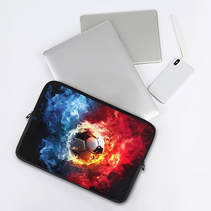 Football Laptop Sleeve for Men Boys 10 inch Lap Top Case Slightly Laptop Pouch with Humanize Design Computer Carrying Case Easy to Clean Laptop Accessories Water and Flame Tablet Bag