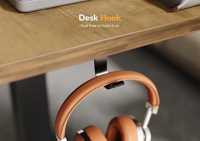 Mobile Standing Desk, Small Rolling Standing Desk, Mobile Desk Workstation with Wheels, Pneumatic Mobile Laptop Desk for Home Office with Hook, Rustic Brown