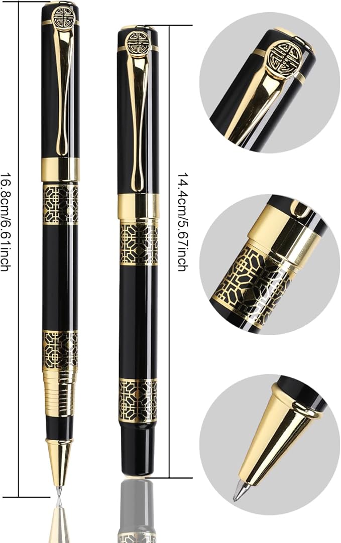 YIVONKA Ballpoint Pen Black Refill,business pens,Luxury Pen,Best Ball Pen Gift Set for Men & Women Professional Executive,Office,Nice Pens Classy Gift Box (Black)