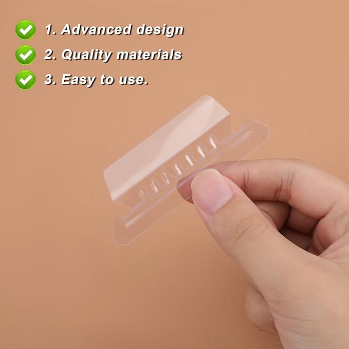 50 Set Hanging File Folder Tabs, Clear Plastic Hanging File Folder Labels Tabs with Paper Inserts Transparent File Folder Labels Tabs for Quick Identification