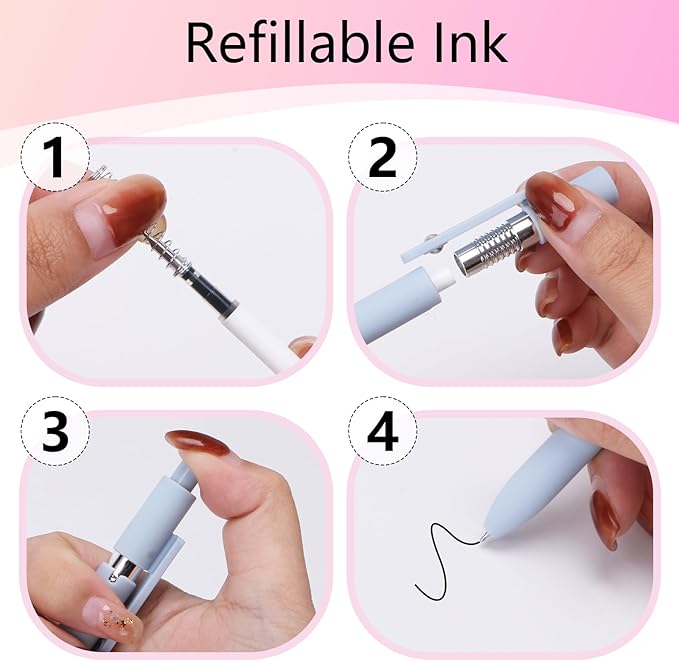 ITAWIXS Aesthetic Gel Ink Pens, 10pcs Fine Point Smooth Writing Pens, Office Desk Accessories, Cute Morandi Pens for journaling School Office Supplies, Gifts for Women and Men