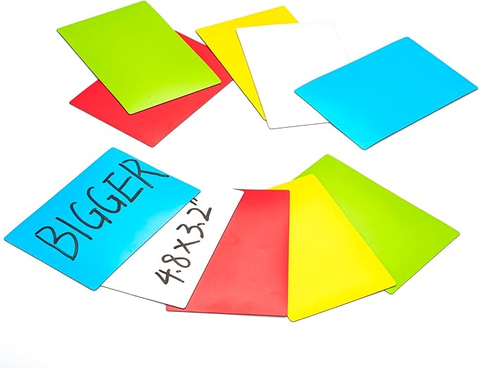 Dry Erase Big Magnetic Labels (4.8x3.2,Pack of 20),Large Write On Magnets Name Plates Sticker,Waterproof/Reusable for Refrigerator&Lockers&Whiteboard&Cabinet(Multicolor)