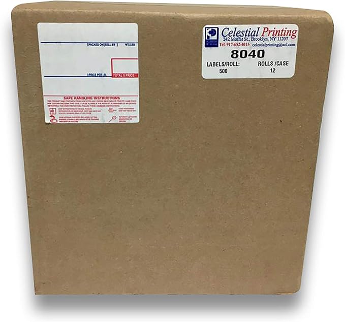 CAS LST-8040 Printing Scale Label, 58 x 60 mm, UPC/Safe, 12 Rolls per Case, CAS Scale Labels 8040, Guaranteed Quality, Try It!.