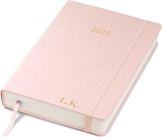 Wykeham's Executive 2025 Daily Journal Planner – Customization Available (Personalized Rose, 8.5"×5.5")