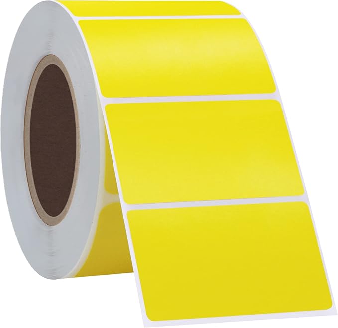 Hybsk 2.25x1.25 inch Color Direct Thermal Labels for Shipping, Barcodes, Address, Compatible with Rollo Label Printer & Zebra Desktop Printers(2.25"x1.25",Yellow)