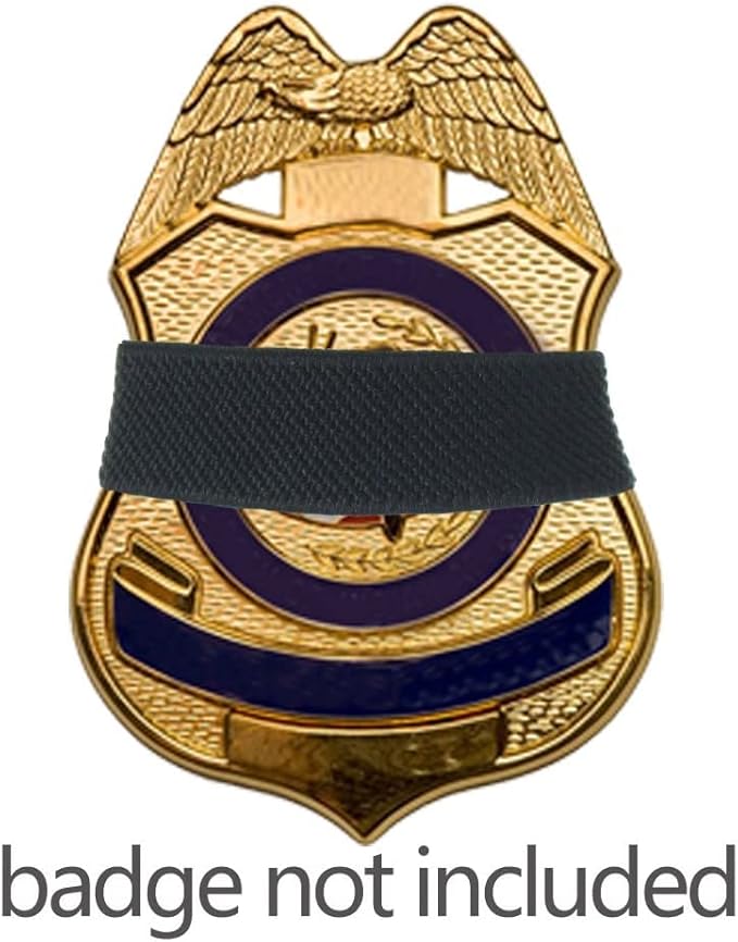 CREATRILL 30 Pack Balck Police Mourning Band Stripe Police Officer Badge Shield Funeral Honor Guard Straps for Badge Size of 2.4" to 4"