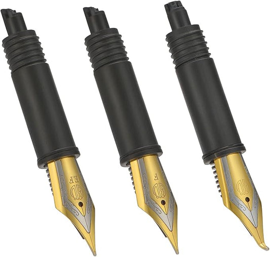 Set of 3 Hongdian Fountain Pen Nibs Gold Trim (Fine, Extra Fine and Bent Nib) for Black Forest 1850, M2, 1851, 1843, 6013, 517D, 517S, 525,H1, H3, A3, 1843 and 920 Series