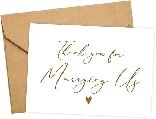 Wedding Day Card, Thank You for Marrying Us, Thank You Card for Officiant, Priest, Minister, Judge, Pastor Gifts.（Thank You C）