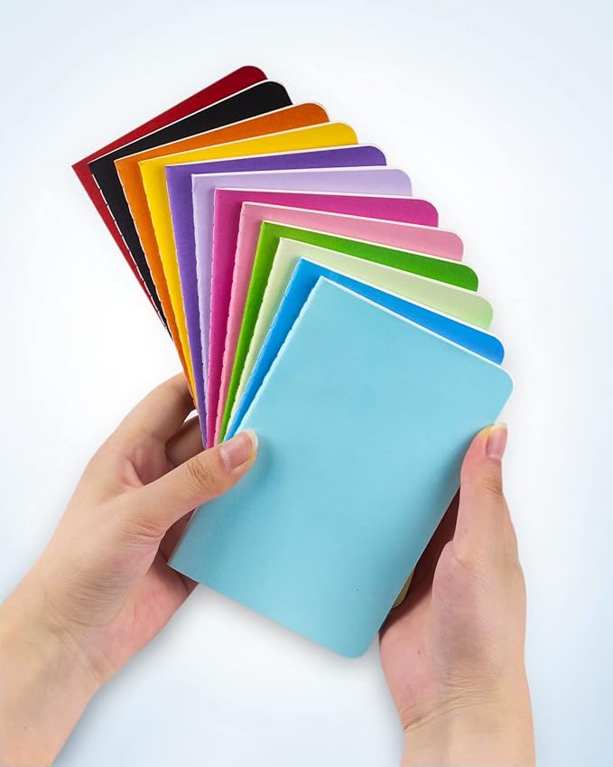 Gwybkq Small Blank Notepads Bulk 36 Pack Mini Pocket Notebooks Journal Set Colorful Cover Notebooks for Kids 3.5 x 5.5 Inches, 30 Sheets/60 Pages