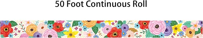 Teacher Created Resources Wildflowers Straight Rolled Border Trim - 50ft - Decorate Bulletin Boards, Walls, Desks, Windows, Doors, Lockers, Schools, Classrooms, Homeschool & Offices