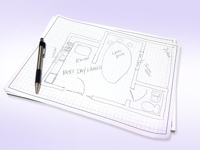 Graph Paper Pad for Blueprint Drawings, Drafting, Engineering Drawing, and Planning - Graph Paper 11x17 Blueprint Quadrille Grid Paper Pads with Blue Lines, High Brightness 50 Sheets (1-Pack)