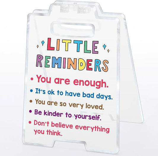 Women Office Workspace Cubicle Decor Office Desk Accessories Teacher Counselor Office Essential Little Reminders You Are Enough Mental Health Coworker Associates Christmas Inspirational Gift Clear