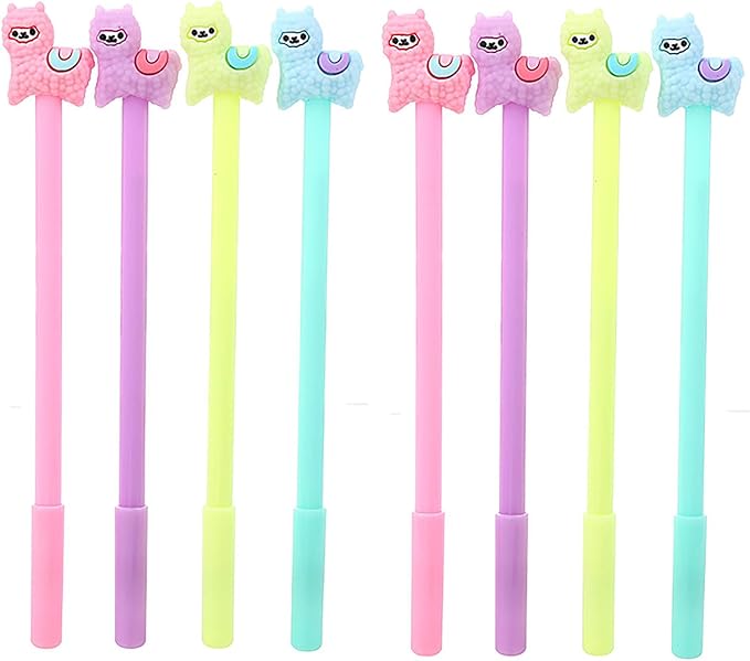 YYaaloa 28pcs Alpaca Shaped Gel Ink Pens 0.5 mm Black Ink Novelty Pens for Child, Women Coworkers Kids Office School Home Wedding Bridal Shower Gifts Party Supplies (alpaca shaped 28pcs)