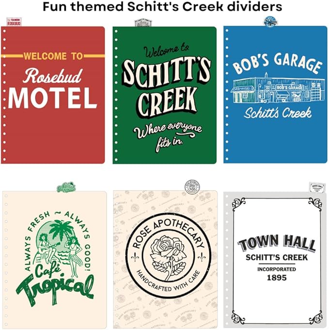 Innovative Designs Schitt’s Creek Tab Journal Notebook - Rose Apothecary, Spiral Bound, 144 Lined Pages, 8 x 7 inches