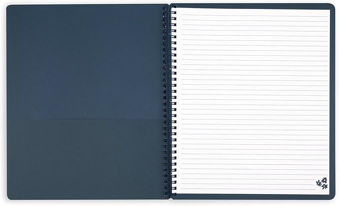 Steel Mill & Co Cute Large Spiral Notebook College Ruled, 11" x 9.5" with Durable Hardcover and 160 Lined Pages (Leopard Daisy)