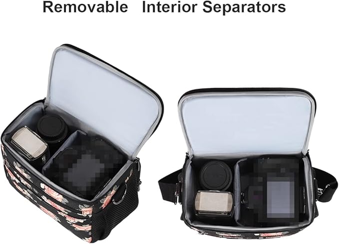 DOMISO Camera Bag Case Waterproof Anti-shock Shoulder Bag, Flower