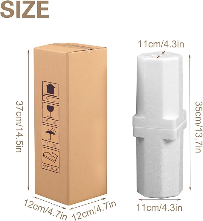 2 Sets Wine Shipping Box with Protective Foam Single Bottle Wine Shipping Box for Glasses Corrugated Paper Shipping Boxes All-in-One Protective Wine Shipper Wine Boxes for Moving Wine Bottle
