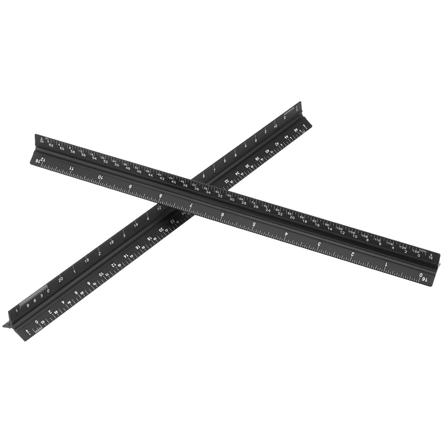 KEILEOHO 3 Pack Architectural Scale Ruler, 12 Inches Imperial Aluminum Architect Scale, Laser-Etched Triangular Drafting Ruler Drawing Ruler Tools for Architects, Engineers, Contractors, Black