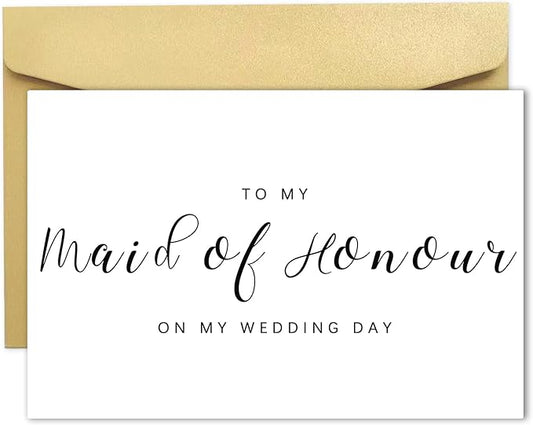 YiKaLus Wedding Day Thank You Card for Maid of Honour, Blank Inside