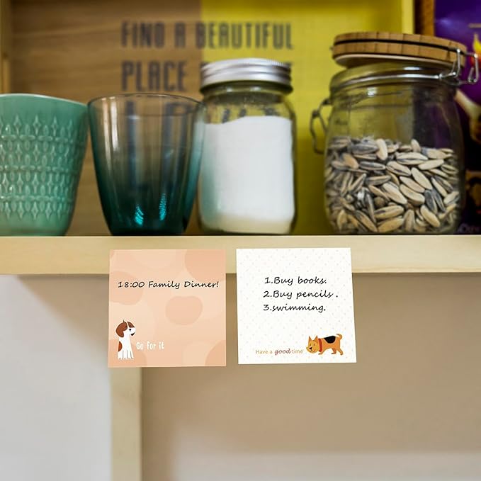 Post it Notes 3x3 Cute and Aesthetic Sticky Notes Planner Notepad - 450 Sheets - Desk Accessories for School, Office, and Home - Ideal Gifts for Teachers, Women, and Coworkers (Dog)