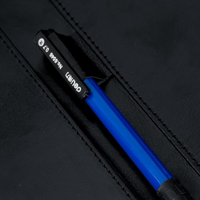 Clipboard Portfolio Meeting Record Manual Faux Leather Storage Clipboard with Cover for Size A4 Writing Pad,Phone Pocket & Business Card Holder, Used for Business Office,Meeting etc. (Black)