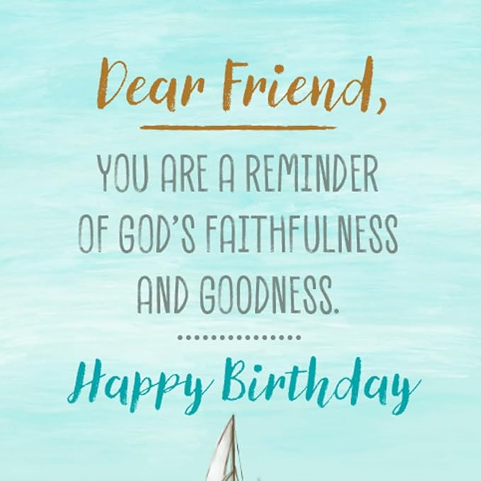 Prime Greetings Religious Birthday Card For Friend, Made in America, Eco-Friendly, Thick Card Stock with Premium Envelope 5in x 7.75in, Packaged in Protective Mailer