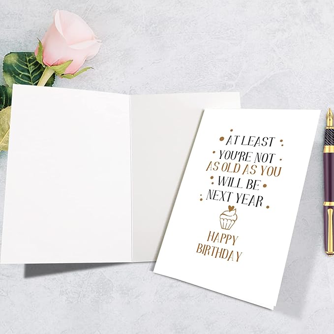 Supoeguk Funny Joke Birthday Card for Friends, Snarky Birthday Card for Him Her, Hilarious Getting Older Birthday Card