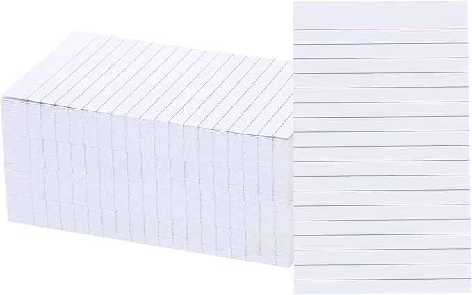Vertical Ruled Index Cards 3 X 5 Flashcards Double Sided Lined Notecards Heavy Weight Ruled Checklist Card Thick Recipe Cards for Studying, School, Home and Office（White,200 Count）