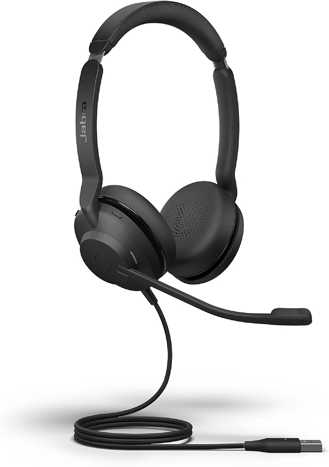 Jabra Evolve2 30 SE Wired Stereo Noise-Cancelling Headset - Features 2-Mic Call Technology and USB-A Cable - Works with All Leading Unified Communications Platforms Such as Zoom & Google Meet - Black