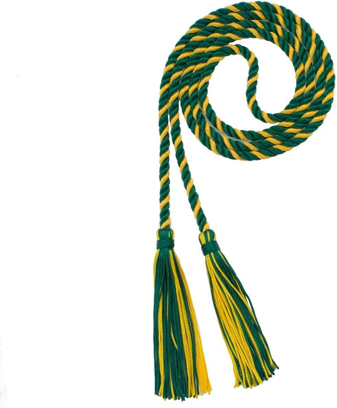 Tassel Depot Graduation Honor Cord - Gold/Green - Every School Color Available - Made in USA