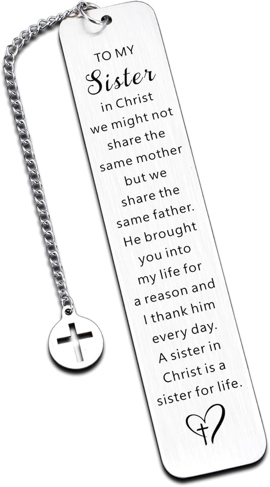 Sisters Gifts from Sister, Sister Religious Bookmark, Sister in Christ Gifts for Women, First Communion Gifts for Girls, Christian Gifts for Sisters, Sister Christmas Easter Confirmation Gifts