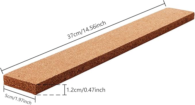 HBlife Cork Board Bulletin Board Bar Strip 8 Pack, 15x2 Inch - 1/2 Inch Thick, Frameless Cork Board Strips with 50 Multi-Color Push Pins, Strong Self Adhesive Backing