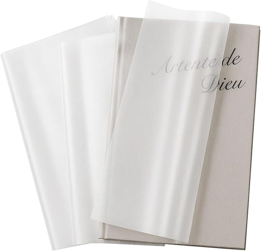 ReliThick 100 Pack Adjustable Matte Book Cover for Book with 9.25 x 15, Plastic Waterproof Sleeve for Paperback, with Self Adhesive Closure, Against Dust, Wear Protector(Matte)