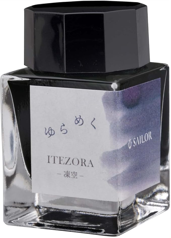 Sailor Fountain Pen, Fountain Pen, Bottle Ink, Flickering Ink, Frozen Sky ITEZORA Dye, 0.7 fl oz (20 ml) 13-1529-206