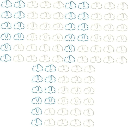 NUOBESTY 90 Pcs Paper Clip Kids Birthday Bag Filler Cloud Shaped Bookmark Small Binder Clips Note Clips Paper Clamps Students Desk Accessories Overmolding Plastic Note Folder Office