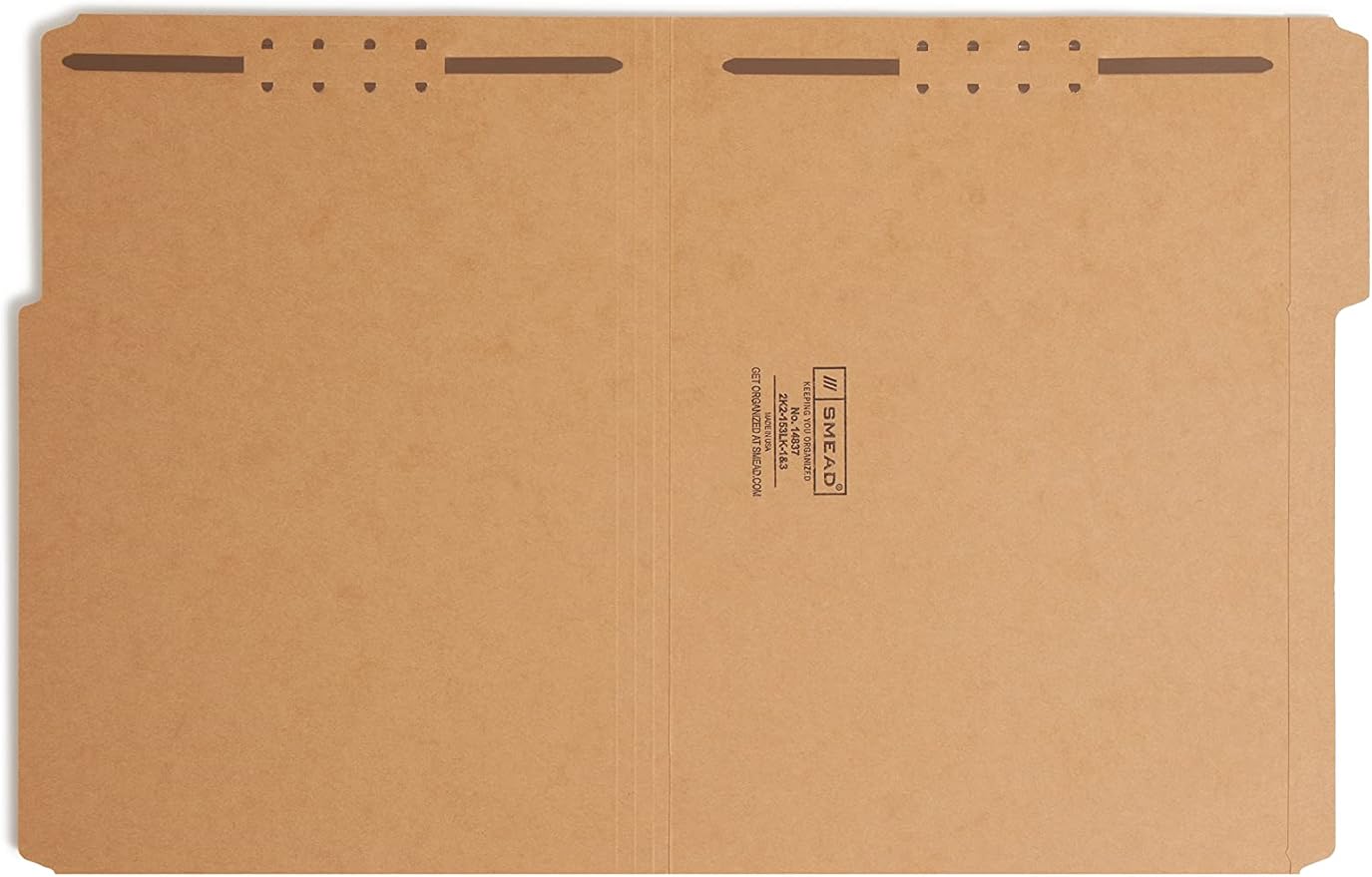 Smead Fastener File Folder, 2 Fasteners, Reinforced 1/3-Cut Tab, Letter Size, Kraft & Blue, 50 per Box