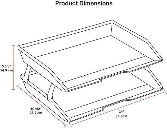 Acrimet 2 Tier Side Load Letter Tray Facility, Desktop File Organizer, A4 Letter Size Paper Organizer, Minimalist Storage Solution Paper Tray for Office, Home, Classroom (Plastic, Solid Purple Color)