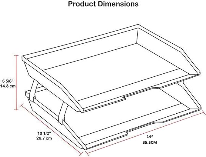 Acrimet 2 Tier Side Load Letter Tray Facility, Desktop File Organizer, A4 Letter Size Paper Organizer, Minimalist Storage Solution Paper Tray for Office, Home, Classroom (Plastic, Clear Green Color)