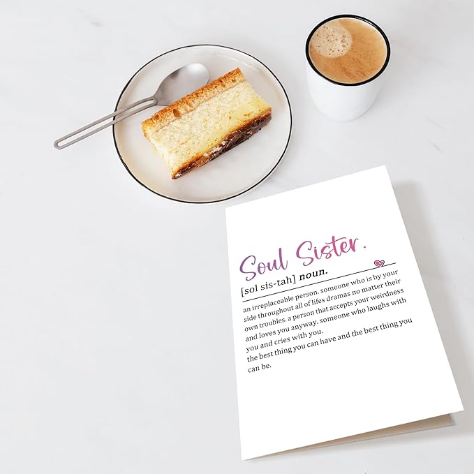 Chenive Soul Sister Definition Card, Funny Friendship & BFF Birthday Card for Women