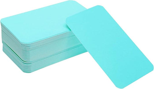 Penta Angel 100 Pcs Mini Paper Blank Gift Notes Cards DIY Craft Small Word Business Message Cards (Light Blue)