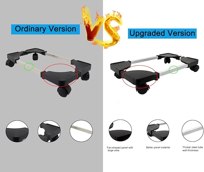 YOSE Computer Tower Stand, Adjustable Mobile CPU Stand with Rolling Caster Wheels, Premium PC Tower Stand Holder for Floor Carpet Gaming PC Case（Upgraded Version）