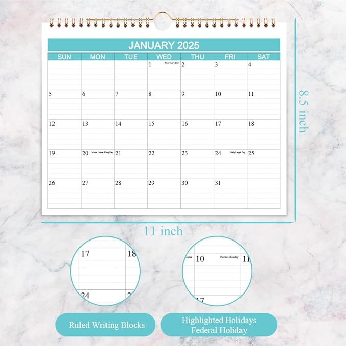 Calendar 2025-2026 - Wall Calendar Runs from Jan 2025 to Jun 2026-18 Monthly Calendar with Thick Paper for Planning and Organizing for Home or Office, Calender Planner, 8.5 x 11 In 2025 26 Calendars